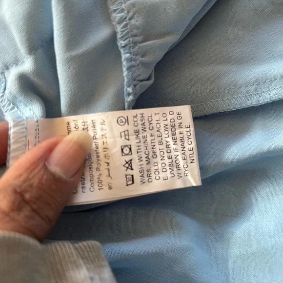 SHEIN Curve Plus Size 3X Baby Blue Ruffle Swiss Dot Flutter Sleeve Dress. - Picture 9 of 9